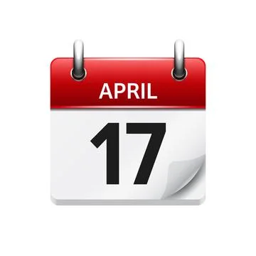 April 17. Vector flat daily calendar icon. Date and time, day, month. Holiday. イラスト素材