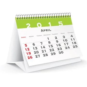 April 2015 desk calendar - vector Stock Illustration
