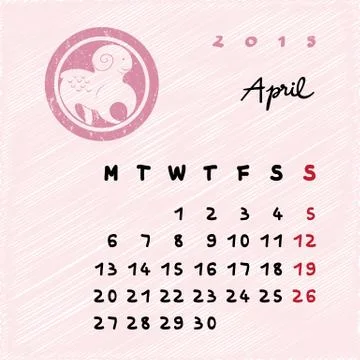 April 2015 zodiac Ilustração Stock