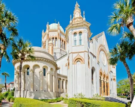 April, 2017, St Augustine, Florida, USA, Ornate dome and tower of Memorial Stock Photos