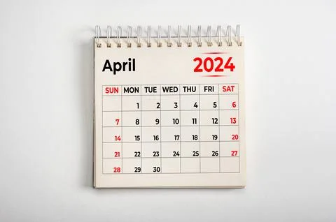 April 2024. Resolution, strategy, solution, goal, business and holidays. Date Stock Photos