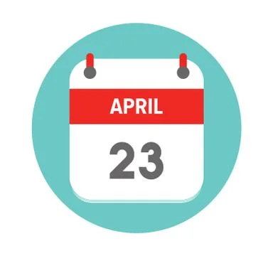 April 23. Vector flat daily calendar icon. Date and time, day, month. Holiday Stock Illustration