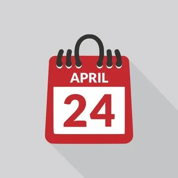 April 24 Calendar icon vector illustration. Stock Illustration