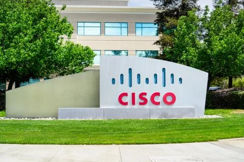 April 27, 2019 San Jose / CA / USA - CISCO sign in front of the headquarters  Stock Photos