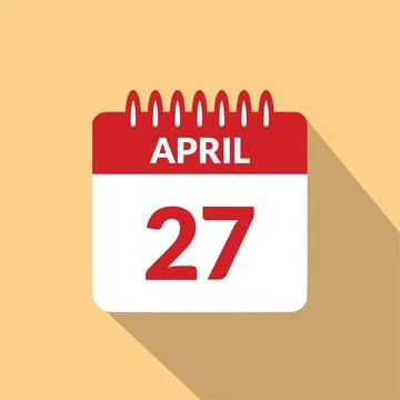 April 27 Calendar icon vector illustration. Stock Illustration