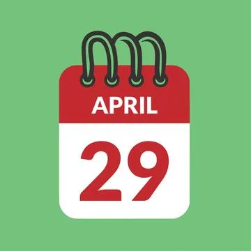 April 29 Calendar icon vector illustration. Stock Illustration