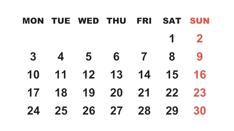 April 3, 2028, Animated 2026 planner showcasing April calendar, highlighting Stock Footage 320079880