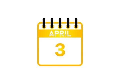 April 3 Calendar Icon Illustrazione stock