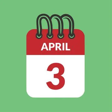 April 3 Calendar icon vector illustration. Stock Illustration