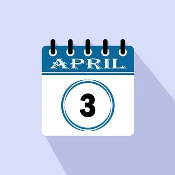 April 3 Icon 스톡 일러스트
