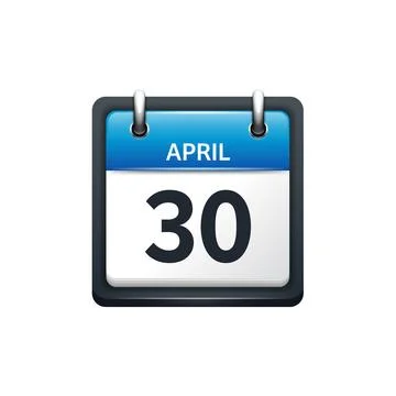 April 30. Calendar icon.Vector illustration,flat style.Month and date..Sunday Stock Illustration