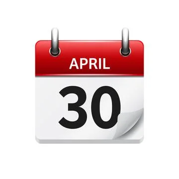 April 30. Vector flat daily calendar icon. Date and time, day, month. Holiday. Stock Illustration