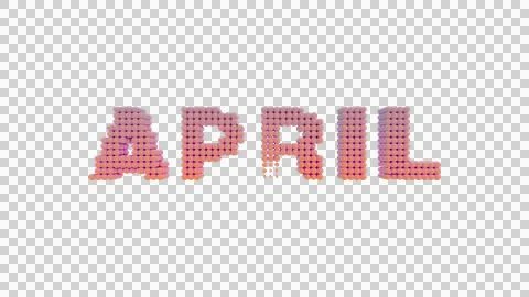 APRIL - 3D Pastel Gradient Isolated Stock Illustration