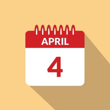 April 4 Calendar icon vector illustration. Stock Illustration