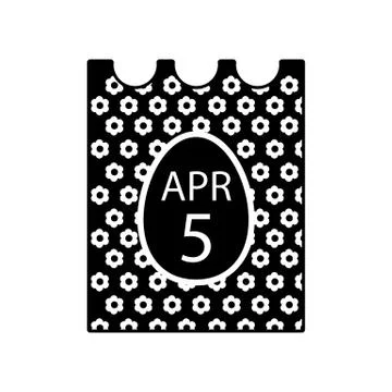 April 5, 2018. Catholic Easter on calendar vector icon. Simple, flat line Stock Illustration