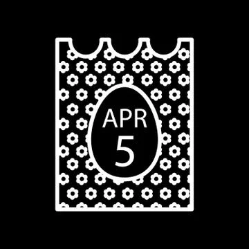 April 5, 2018. Catholic Easter on calendar vector icon. Simple, flat line Stock Illustration