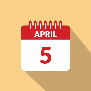 April 5 Calendar icon vector illustration. Stock Illustration