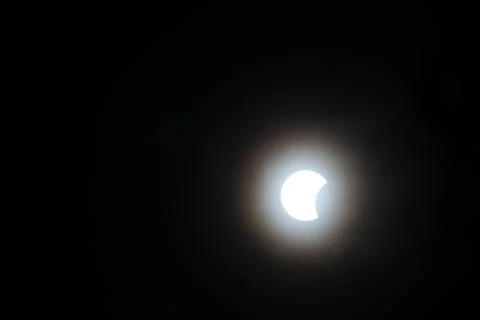 April 8, 2024 Solar Eclipse - Seen from Winter Park, FL Stock Photos