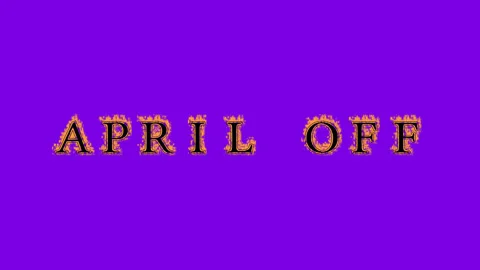 April Off fire text effect violet background Stock Footage 136066353