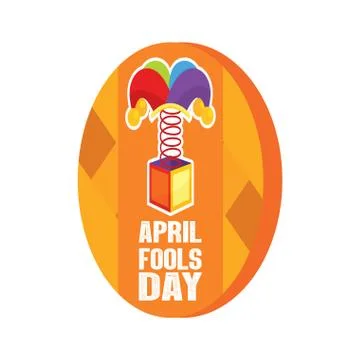 April fool day button Stock Illustration