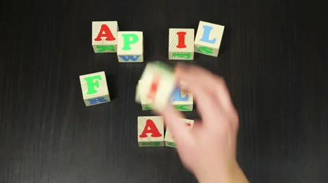 April Fools Day, The animation of the cubes Video stock 61362033