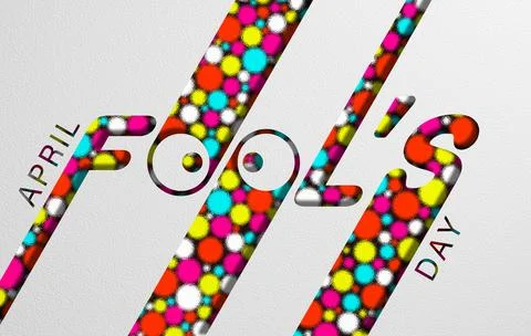 April fools day. Bright card with paper texture Stock Illustration