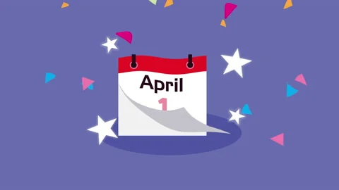 April fools day calendar and stars Stock Footage