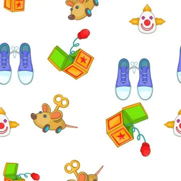 April fools day elements pattern, cartoon style Stock Illustration