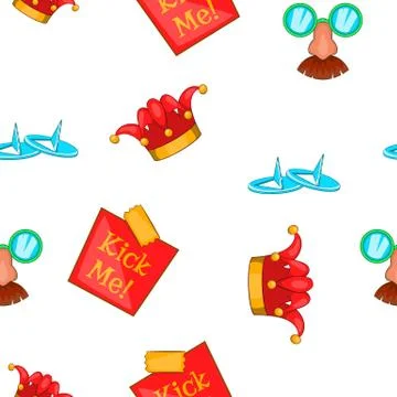 April fools day pattern, cartoon style Stock Illustration