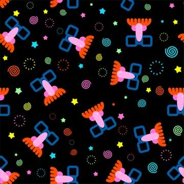 April Fools Day pattern seamless. Glasses nose and mustache background. funny Stock Illustration