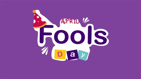 April Fool’s Day text with party hat playful style Stock Footage 317926708