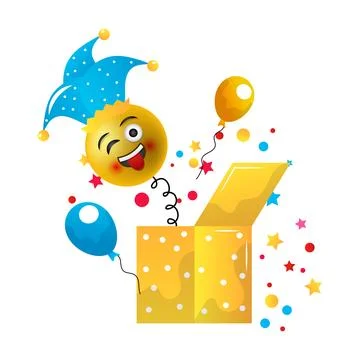 April fools day, vector cartoon illustration on the white background Stock Illustration