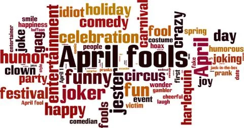 April fools word cloud Stock Illustration