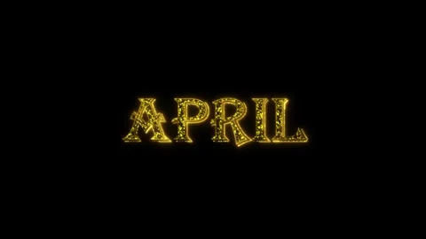 April golden text animation particles shiny gold 스톡 동영상 296821697