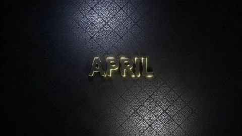 April golden text with light effect , gold color , elegant , modern and simple Stock Footage 150532327