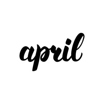 April Handwritten Calligraphy Ilustração Stock