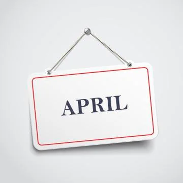 April hanging sign Stock Illustration