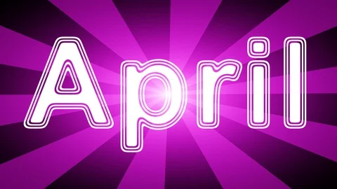 April icon in red abstract background with rays. Stock Footage 113766254