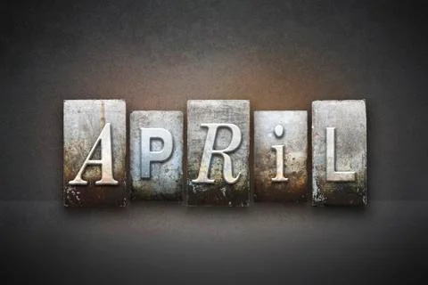 April letterpress Stock Illustration