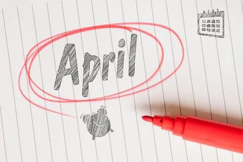April month memo note Stock Photos