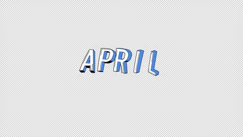April Month Typography Stock Footage 340600346