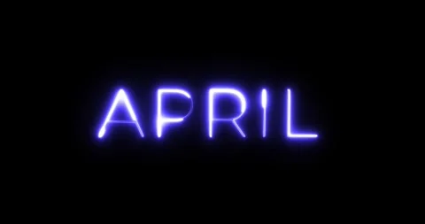 April neon text animation Видео 287406028