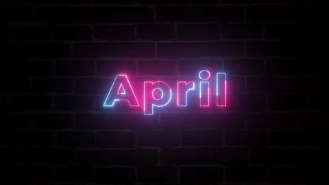 April Neon text typography animation 4k video Stock Footage 278785629