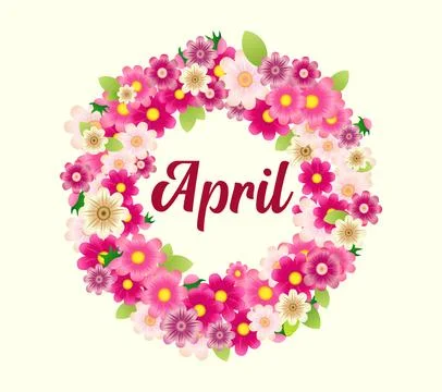 April pink branch Stock Illustration