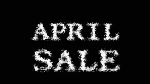 April Sale cloud text effect black isolated background Stock Footage 139605713