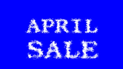 April Sale cloud text effect blue isolated background Stock Footage 139605722