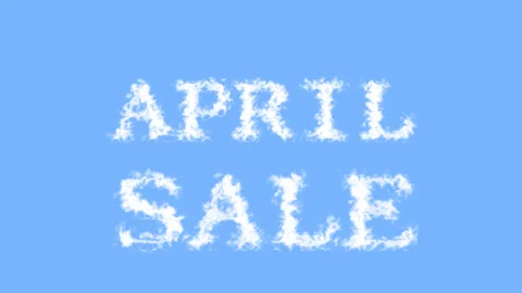 April Sale cloud text effect sky isolated background Stock Footage 139605725