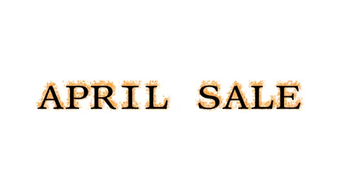 April Sale fire text effect white isolated background Stock Footage 138071782
