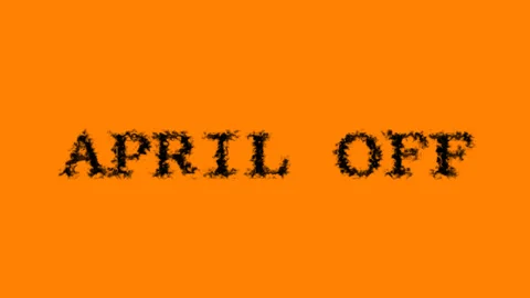 April Off smoke text effect orange isolated background Stock Footage 138722570