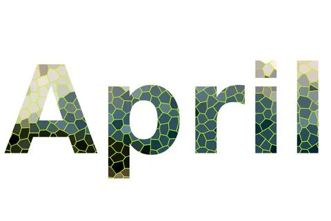 April text image stock design in colorful style letters Stock Illustration